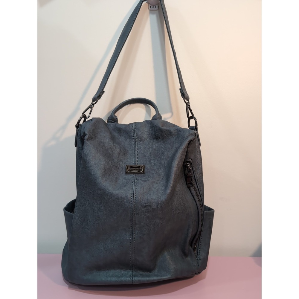 Amelie Galanti Blue Faux Leather‎ Backpack Bag